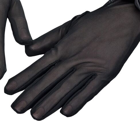 Lace Gloves with Bow for Women Black Sheer Glove for Daily Use Opera Evening Tea Party in Saudi Arabia