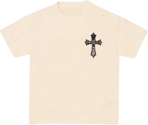 Floerns Boy's Christian Faith Gothic Graphic Cross Print Short Sleeve T Shirts Street Y2k Tee Tops in Saudi Arabia