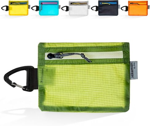 HIKEMAN small zipper pouch with clip ultralight wallet hiking waterproof for credit card and money Card Size Pouch for Hiking, Backpacking, Travel & Purse (Black) in Saudi Arabia