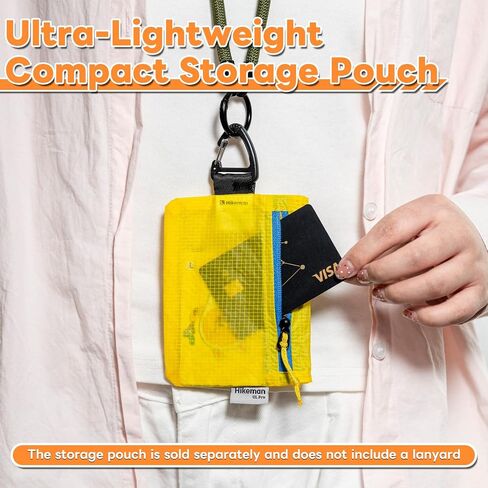 HIKEMAN small zipper pouch with clip ultralight wallet hiking waterproof for credit card and money Card Size Pouch for Hiking, Backpacking, Travel & Purse (Black) in Saudi Arabia