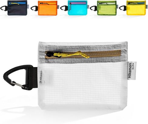 HIKEMAN small zipper pouch with clip ultralight wallet hiking waterproof for credit card and money Card Size Pouch for Hiking, Backpacking, Travel & Purse (Black) in Saudi Arabia