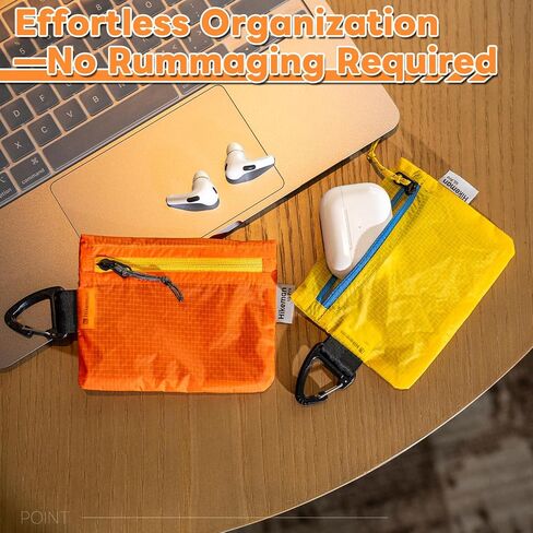 HIKEMAN small zipper pouch with clip ultralight wallet hiking waterproof for credit card and money Card Size Pouch for Hiking, Backpacking, Travel & Purse (Black) in Saudi Arabia