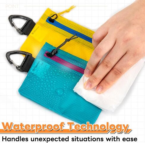 HIKEMAN small zipper pouch with clip ultralight wallet hiking waterproof for credit card and money Card Size Pouch for Hiking, Backpacking, Travel & Purse (Black) in Saudi Arabia