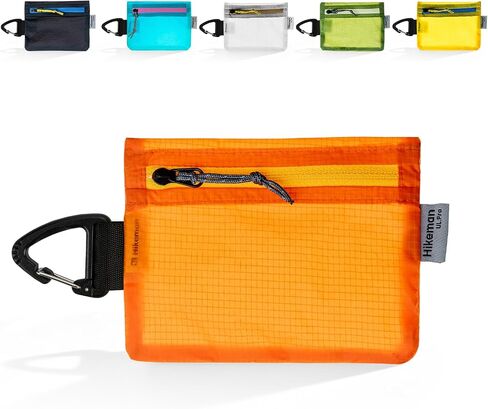 HIKEMAN small zipper pouch with clip ultralight wallet hiking waterproof for credit card and money Card Size Pouch for Hiking, Backpacking, Travel & Purse (Black) in Saudi Arabia