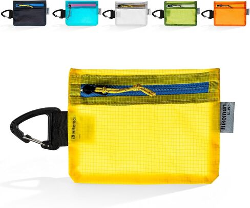 HIKEMAN small zipper pouch with clip ultralight wallet hiking waterproof for credit card and money Card Size Pouch for Hiking, Backpacking, Travel & Purse (Black) in Saudi Arabia