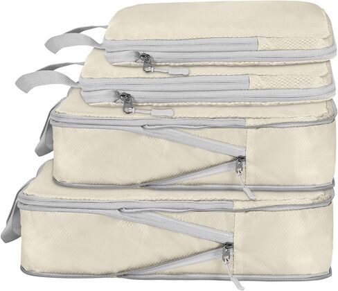 Compression Packing Cubes, Ultralight Packing Cubes for Carry on Suitcase, Travel Packing Essentials for Suitcase Organizer Bags Set, Durable Travel cubes for Luggage (Blue, Set of 4) in Saudi Arabia