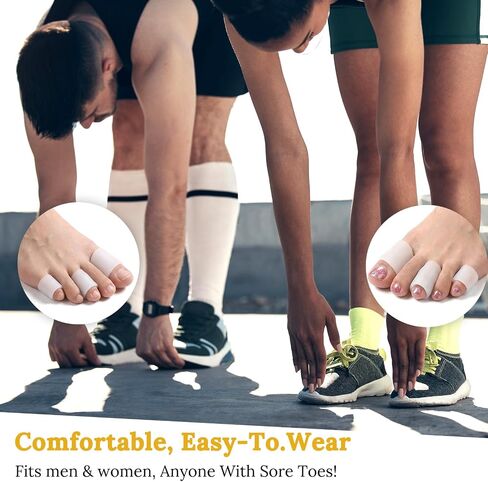 Silicone Toe Sleeves 16 Pack, Gel Toe Protectors & Corn Cushions for Women Men, Soft Toes Tube Pads for Foot Pain Relief, Calluses, Blisters, Bunions, Hammertoe, Toenail Loss, 4 Sizes in Kuwait