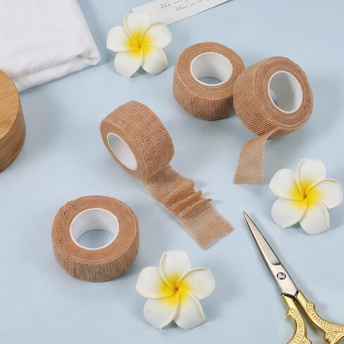 4 Rolls 1 Inch Toe Tape for Pointe Shoes Elastic Self Adhesive Bandage Wrapbuddy Tape for Sprains Swelling and Ease Broken Toes Fingers Wrist Ankle (14.7 Ft / 4.5 M in Length per Roll) in Kuwait