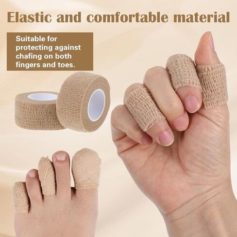 4 Rolls 1 Inch Toe Tape for Pointe Shoes Elastic Self Adhesive Bandage Wrapbuddy Tape for Sprains Swelling and Ease Broken Toes Fingers Wrist Ankle (14.7 Ft / 4.5 M in Length per Roll) in Kuwait