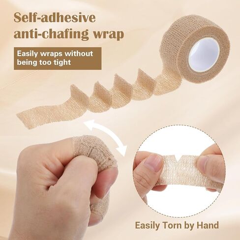 4 Rolls 1 Inch Toe Tape for Pointe Shoes Elastic Self Adhesive Bandage Wrapbuddy Tape for Sprains Swelling and Ease Broken Toes Fingers Wrist Ankle (14.7 Ft / 4.5 M in Length per Roll) in Kuwait