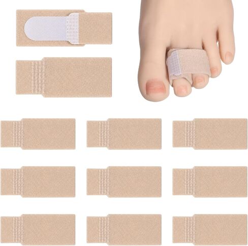 12 Pack Fabric Hammer Toe Correctors, Broken Toe Wrap, Reusable Buddy Tape Splints Straightener, Crooked Bent Toes, Bunions Support & Protection (Skin Color) in Kuwait