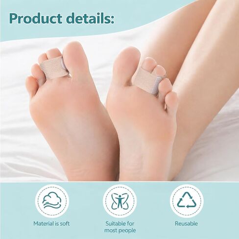 12 Pack Fabric Hammer Toe Correctors, Broken Toe Wrap, Reusable Buddy Tape Splints Straightener, Crooked Bent Toes, Bunions Support & Protection (Skin Color) in Kuwait