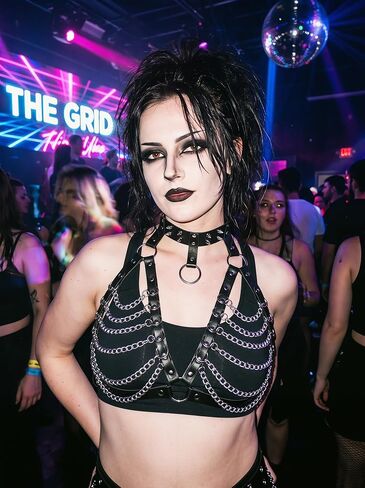 Punk Layered Chest Chain,Leather Bra CageStyle Shoulder Strap,Punk Black Leather Chest Harness Body Waist Chain Belt Rave Nightclub Belly Bra Jewelry Accessor for Halloween Carnival in Saudi Arabia
