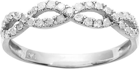 10k White Gold Infinity Diamond Anniversary Ring (1/4 cttw, I-J Color, I2-I3 Clarity) in Saudi Arabia