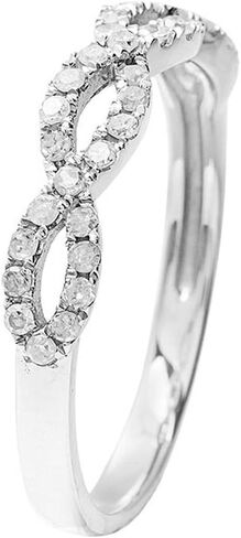 10k White Gold Infinity Diamond Anniversary Ring (1/4 cttw, I-J Color, I2-I3 Clarity) in Saudi Arabia