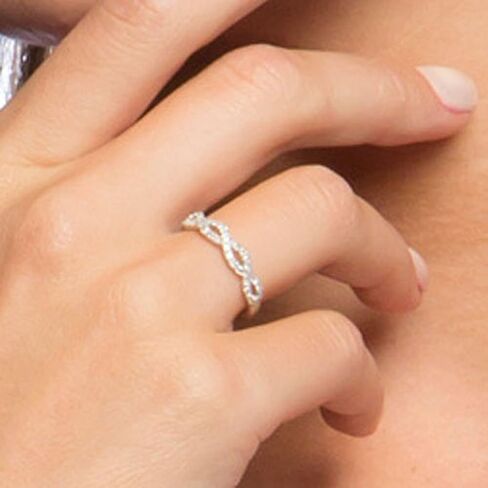 10k White Gold Infinity Diamond Anniversary Ring (1/4 cttw, I-J Color, I2-I3 Clarity) in Saudi Arabia