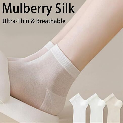 7pairs Women's Lightweight Mulberry Silk Short Socks Summer Cool,Breathable&Comfortable Daily Wear in Saudi Arabia