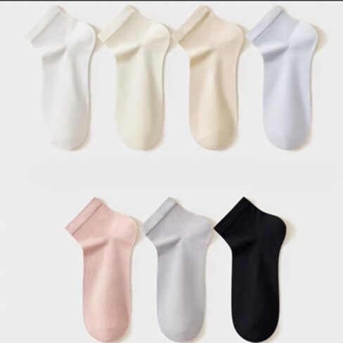 7pairs Women's Lightweight Mulberry Silk Short Socks Summer Cool,Breathable&Comfortable Daily Wear in Saudi Arabia