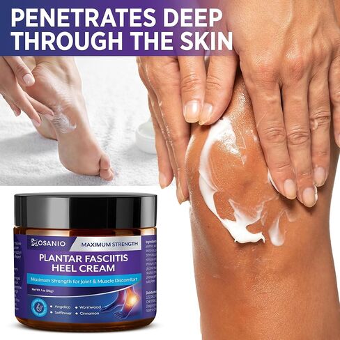 Plantar Fasciitis Relief Cream - Heel Discomfort Relief for Plantar Fasciitis, Foot, Knee, Hands, Legs - Natural Herbal Concentrate Formula in Kuwait