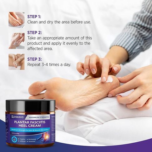 Plantar Fasciitis Relief Cream - Heel Discomfort Relief for Plantar Fasciitis, Foot, Knee, Hands, Legs - Natural Herbal Concentrate Formula in Kuwait