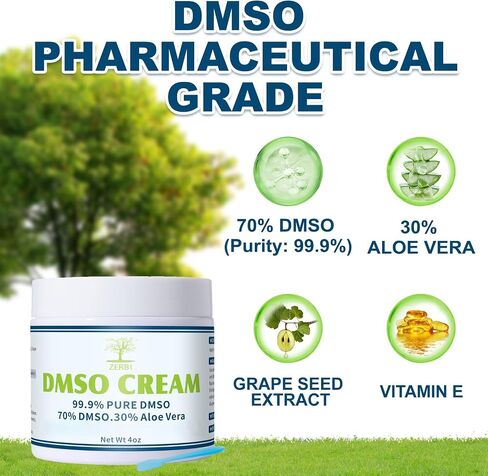 DMSO Cream, 99.9% Pure Pharmaceutical Grade, DMSO & Aloe Vera, Non-greasy Texture, 4 oz in Saudi Arabia