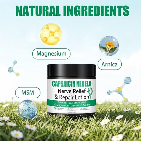 Capsacin Nerve Total Relief Cream with Arnica, Menthol, MSM and Glucosamine for Body Joint Areas, Feet, Hands, Legs, Muscles, Joints, and Waist, 100g in Saudi Arabia