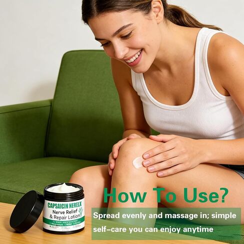 Capsacin Nerve Total Relief Cream with Arnica, Menthol, MSM and Glucosamine for Body Joint Areas, Feet, Hands, Legs, Muscles, Joints, and Waist, 100g in Saudi Arabia