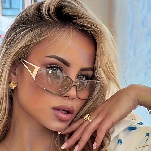 Trendy Silver Glasses for Women – High-End Fashion Eyewear with Elegant Design, Lightweight & Stylish for Daily Wear in Kuwait