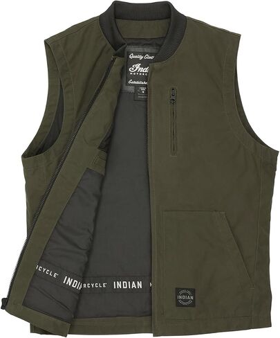 Indian Motorcycle Men's Nevada Vest, Dark Green - 2864645 in Kuwait