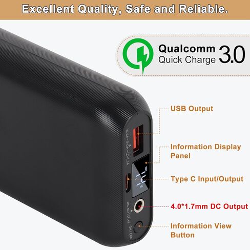 BIAL 7.4V 16000mAh Heated Vest Battery Pack, Rechargeable Power Bank for 7.4V Heated Vest, Heated Jacket, Pants Compatible with ORORO and Venustas in Kuwait