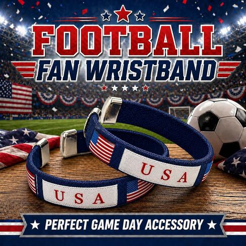 2 Pack Country Flag Bracelets, Embroidered Thread Woven Band Bracelets for Soccer Fans, Patriotic Open Cuff Wristbands, World Cup Party Supplies Decorations in Saudi Arabia