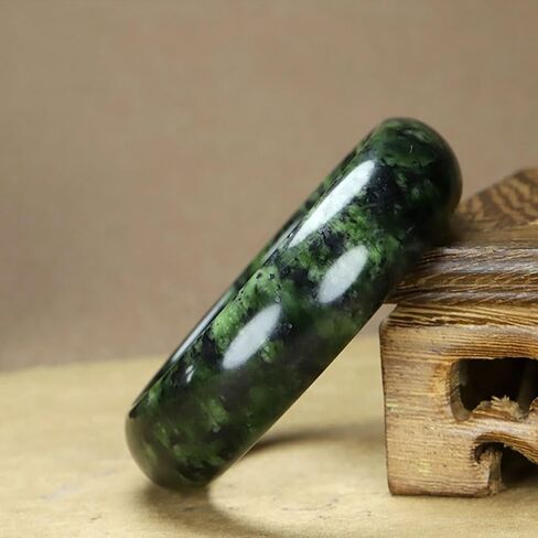 Natural Black Green Jade Bangle Bracelet for Women, Retro Chinese Style Gemstone Jewelry in Saudi Arabia