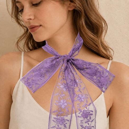 Women's Scarf Lace Sheer Mesh Scarves for Women Lightweight Fashion Neck Scarfs Belt Accessory for Dress Shirt in Kuwait