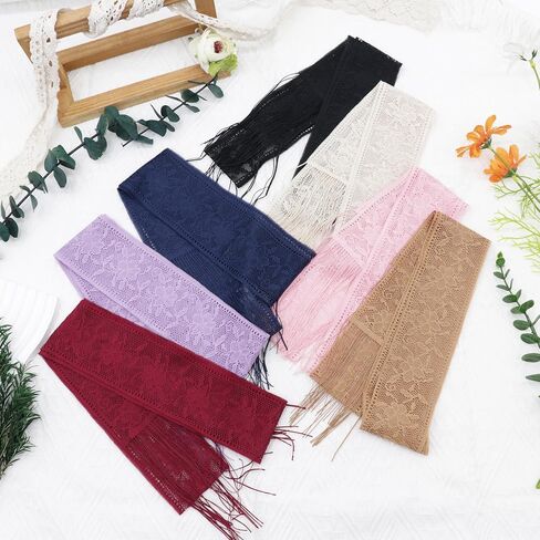 Women's Scarf Lace Sheer Mesh Scarves for Women Lightweight Fashion Neck Scarfs Belt Accessory for Dress Shirt in Kuwait