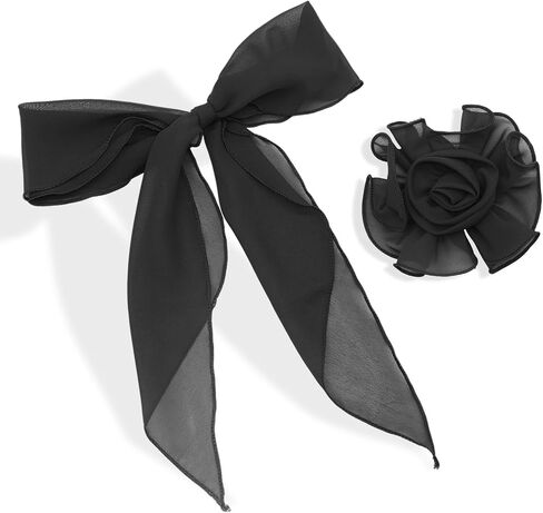 Scarf for Women, Ladies Neck Scarf with Removable Flower Lightweight Scarves for Party Casual Travel Dating in Kuwait