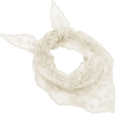 Lace Bandanas for Women, Triangular Head Scarves Floral Neck Scarf Vintage Hair Scarf for Party Travel Casual in Kuwait
