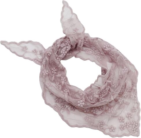 Lace Bandanas for Women, Triangular Head Scarves Floral Neck Scarf Vintage Hair Scarf for Party Travel Casual in Saudi Arabia