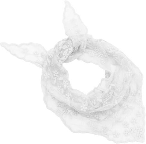 Lace Bandanas for Women, Triangular Head Scarves Floral Neck Scarf Vintage Hair Scarf for Party Travel Casual in Saudi Arabia