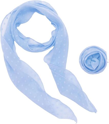 Polka Dots Scarf for Women, Removable Flower Womens Scarves Lightweight Neck Scarfs for Party Prom Date in Kuwait