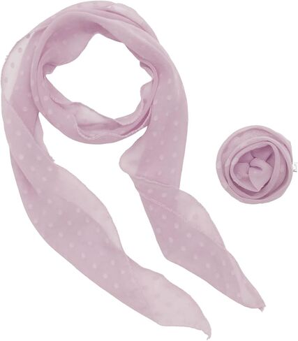 Polka Dots Scarf for Women, Removable Flower Womens Scarves Lightweight Neck Scarfs for Party Prom Date in Saudi Arabia