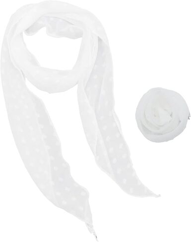 Polka Dots Scarf for Women, Removable Flower Womens Scarves Lightweight Neck Scarfs for Party Prom Date in Saudi Arabia