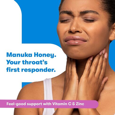 New Zealand Honey Co. Manuka Honey Cough Drops with Elderberry, Vitamin C & Zinc - Sore Throat & Dry Mouth Lozenges MGO 250+ - 16 Wrapped Throat Lozenges in Kuwait