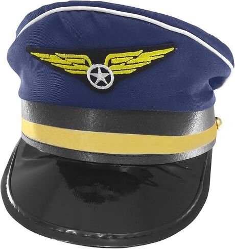 Nicky Bigs Novelties Morph Adult Navy Blue Pilot Airline Captain Hat Airplane Aviator Halloween Costume Cap in Kuwait