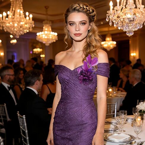 Sucrain Fascinator ريشة زهرة دبوس بروش الأرجواني قطع زينة الصدار شبكة الريش مشبك شعر لشاي حفل زفاف كوكتيل (أرجواني) in Kuwait