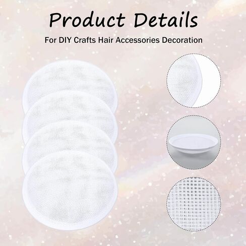 4pcs Fascinator Base with Headband White, 5 Inch Linen Mesh Millinery Round Hat Base for DIY Wedding Party Fascinator Kit and Hats Making Supplies 20s 50s Cocktail Hats DIY Headwear Craft in Saudi Arabia