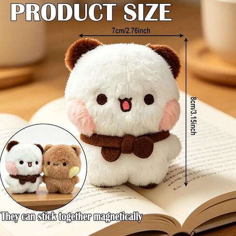 2Pcs Bubuuu and Duduuu Plush Keychain, Cute Cartoon Bear Merchandise Keychains for Backpack Purse Handbag Car Keys, Graduation Birthday Valentine's Day Xmas Christmas Gift in Saudi Arabia