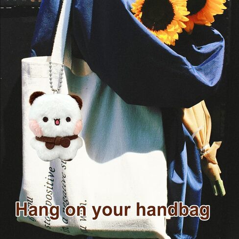 2Pcs Bubuuu and Duduuu Plush Keychain, Cute Cartoon Bear Merchandise Keychains for Backpack Purse Handbag Car Keys, Graduation Birthday Valentine's Day Xmas Christmas Gift in Saudi Arabia