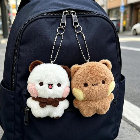 2Pcs Bubuuu and Duduuu Plush Keychain, Cute Cartoon Bear Merchandise Keychains for Backpack Purse Handbag Car Keys, Graduation Birthday Valentine's Day Xmas Christmas Gift in Saudi Arabia