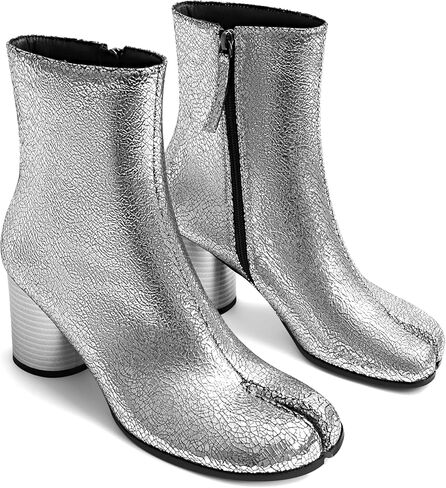 Women's Split Toe Short Ankle Boots Chunky Block Heel Tabi Shoes with Side Zip Casual Retro Boots for Comfortable Daily Wear in Saudi Arabia