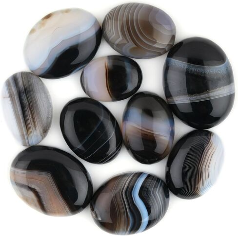 25 Carat Natural Gemstone Cabochon Lot Mixed Shapes – Hand Polished Crystal Stones for Jewelry Making, Healing, Reiki, Craft Supplies, Unique Cab Set for Wire Wrapping & Collectors in Saudi Arabia